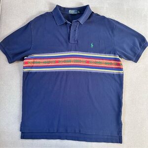 Vintage Polo Ralph Lauren Multicolor Southwest Polo Shirt. Navy. XL.